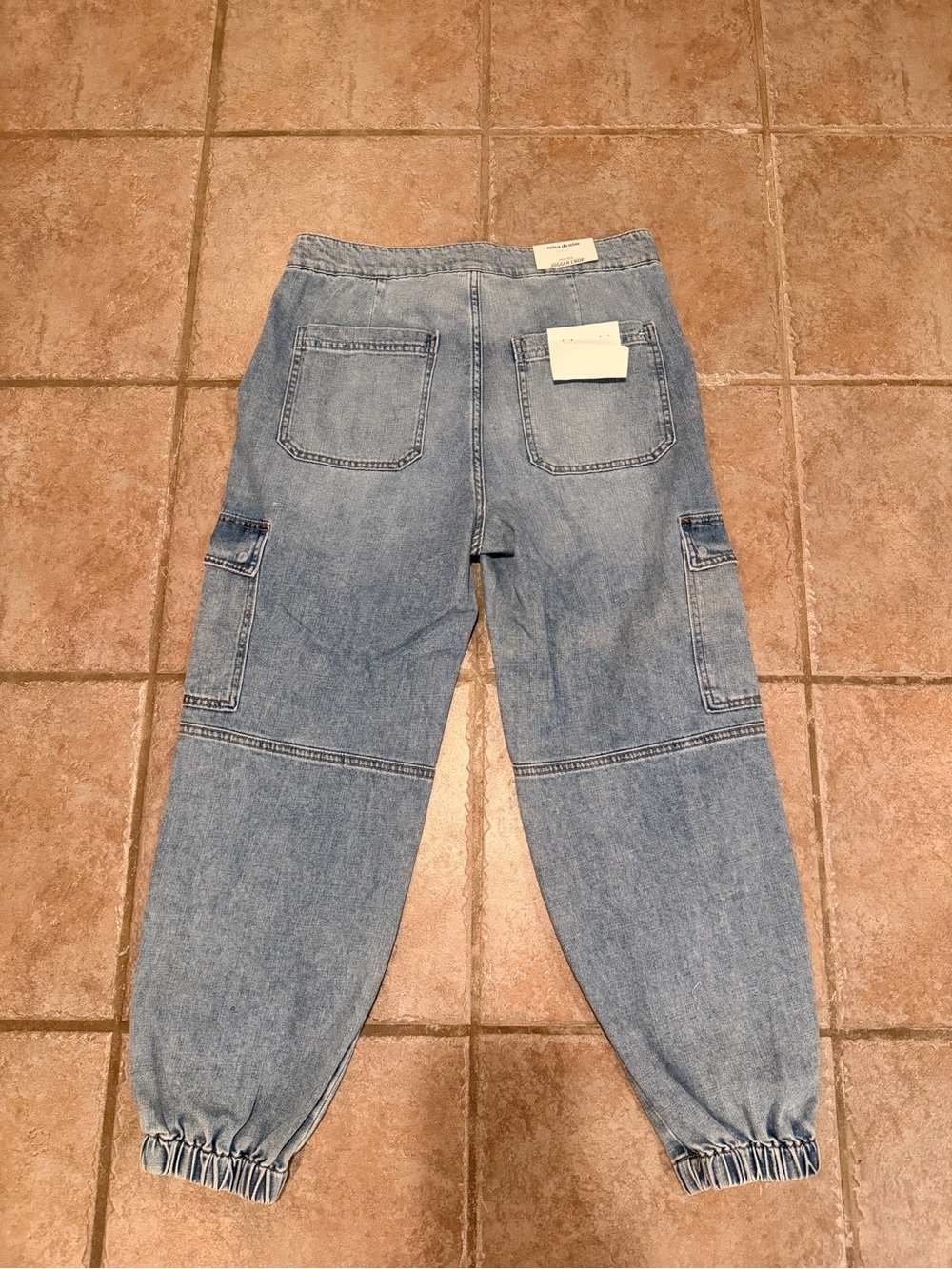 Mica Los Angeles Light Blue Denim Cargo Ankle Jeans - Picture 5 of 8
